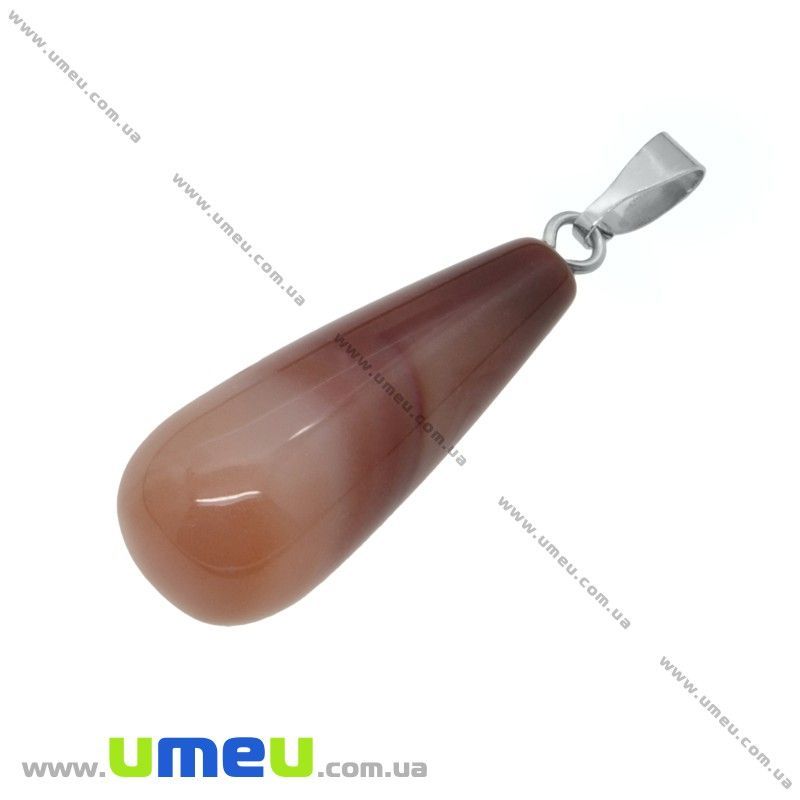 Подвеска Капля из натурального камня, Агат, 34х10 мм (POD-009292)