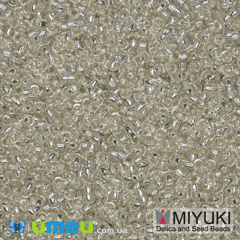 Бісер японський Miyuki круглий RR 15/0 №1, Сріблястий (BIS-045858)