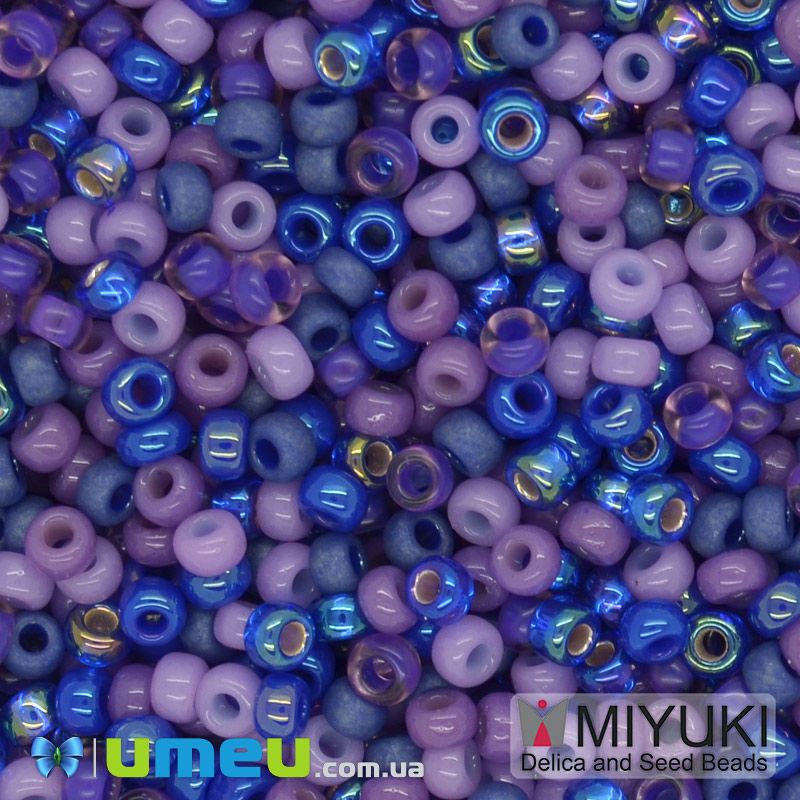 Бісер японський Miyuki круглий RR 11/0 №MIX92, Мікс фіолетовий (BIS-045564)