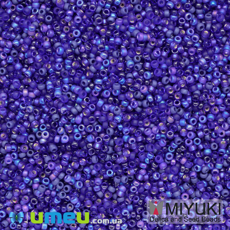 Бісер японський Miyuki круглий RR 15/0 №MIX56, Мікс синій (BIS-043342)