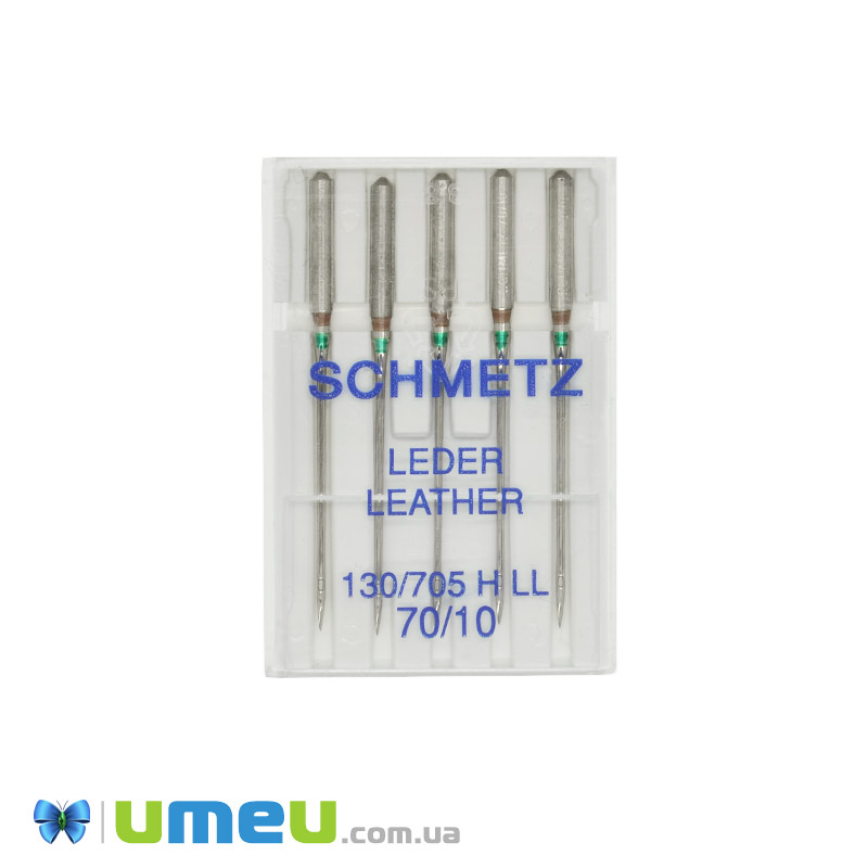 Голки SCHMETZ LEATHER (для шкіри) №70/10 для побутових швейних машин, 5 шт (SEW-043712)