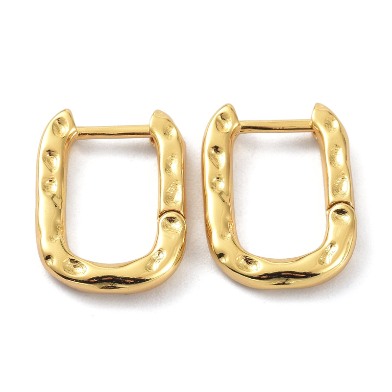 Сережки Huggie, Латунь з покриттям 18 kt, 16х12х2,5 мм (OSN-053090)