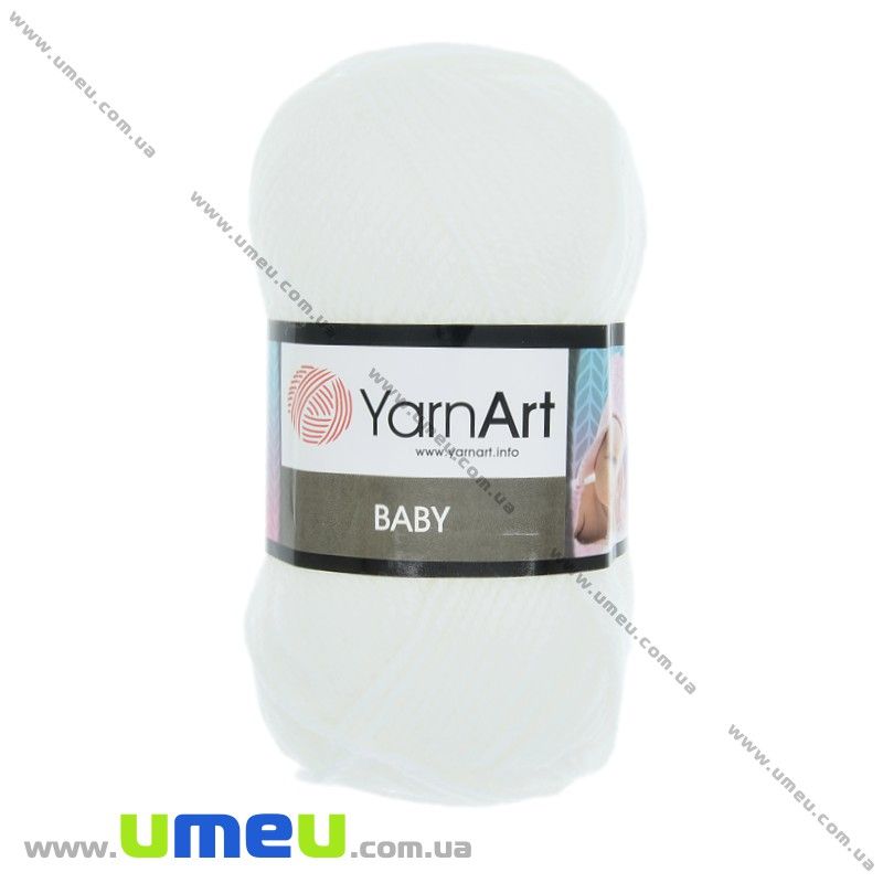 Пряжа YarnArt Baby 50 г, 150 м, Біла 501 (YAR-025245)