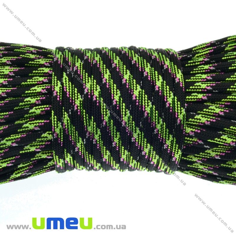 Шнур паракорд семіжільний меланж 4 мм, Зелений (LEN-012230)
