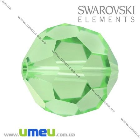 Намистина Swarovski 5000 Peridot, 10 мм, Гранована кругла (BUS-005353)