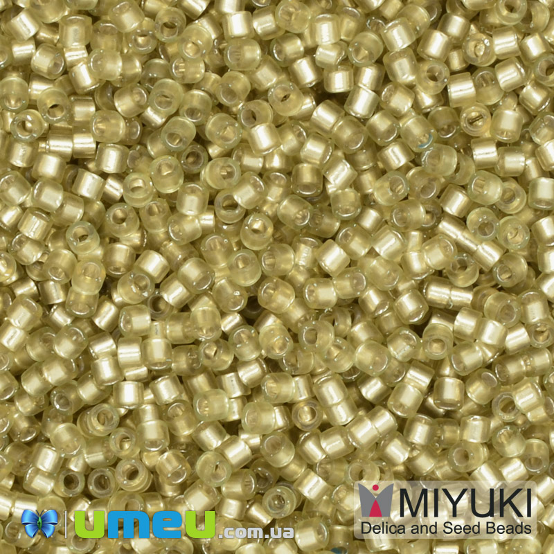 Бісер японський Miyuki Delica 11/0 DB686, Оливково-жовтий матовий (BIS-040010)