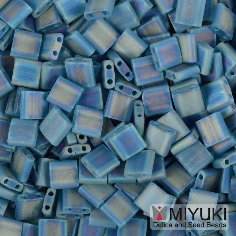 Бісер японський Miyuki TILA №2405FR, 5х5 мм, Бірюзовий матовий АВ (BIS-053219)