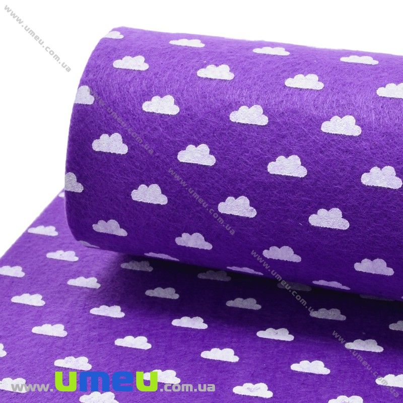 Фетр Тучки 1 мм, 20х30 см, Фиолетовый (FLT-030440)