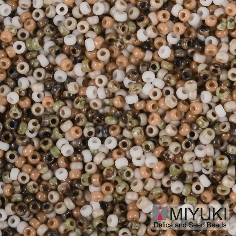 Бисер японский Miyuki круглый RR 15/0 №MIX27, Микс бежевый (BIS-051217)