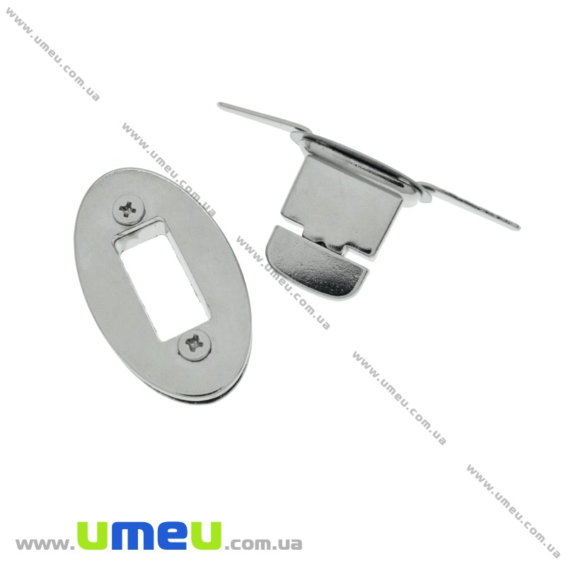 Замок для сумки поворотний, 36х23 мм, Темне срібло (BAG-002398)