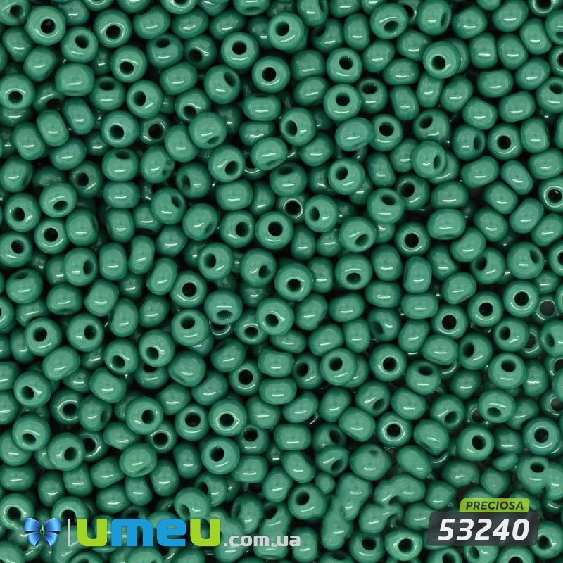 Бісер чеський 8/0 №53240 Зелена бірюза, Натуральний (BIS-044440)