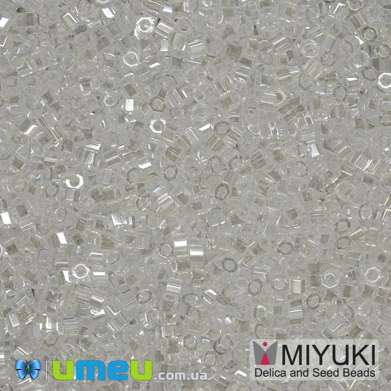 Бісер японський Miyuki Delica Cut 11/0 DBC0050, Прозорий (люстр) (BIS-040099)