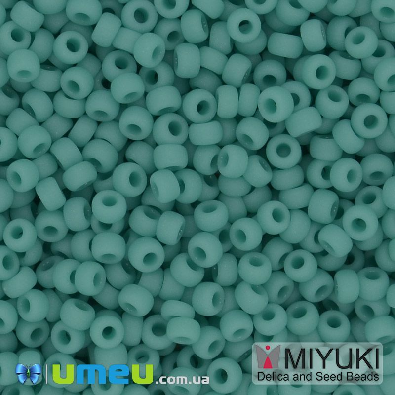 Бісер японський Miyuki круглий RR 11/0 №412F, Бірюзовий матовий (BIS-045594)