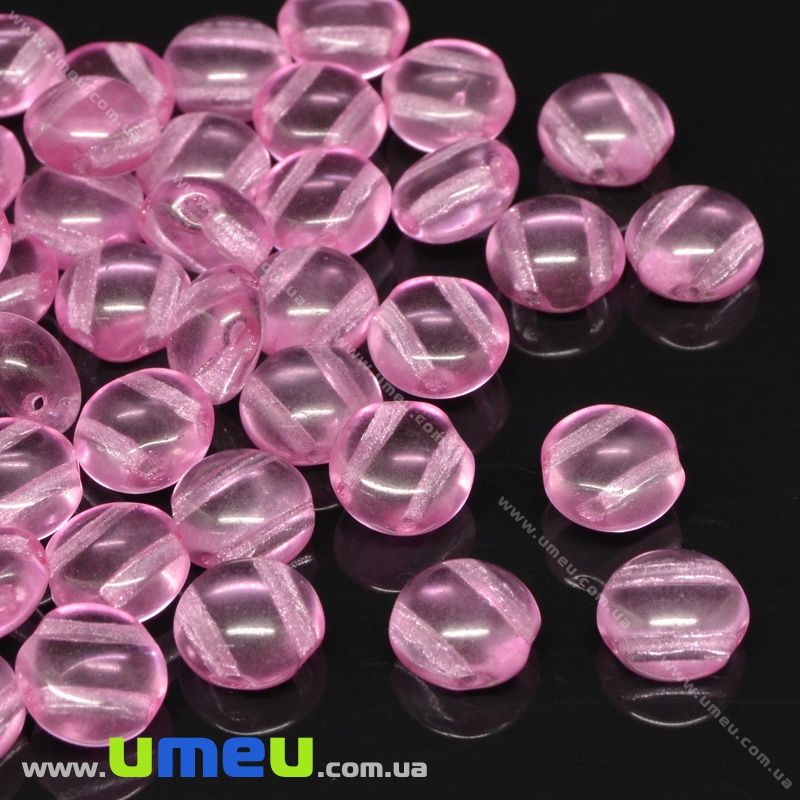 Намистина чеське скло Preciosa Candy 8х5 мм, №00030 / 01192, Рожева прозора (BUS-036336)