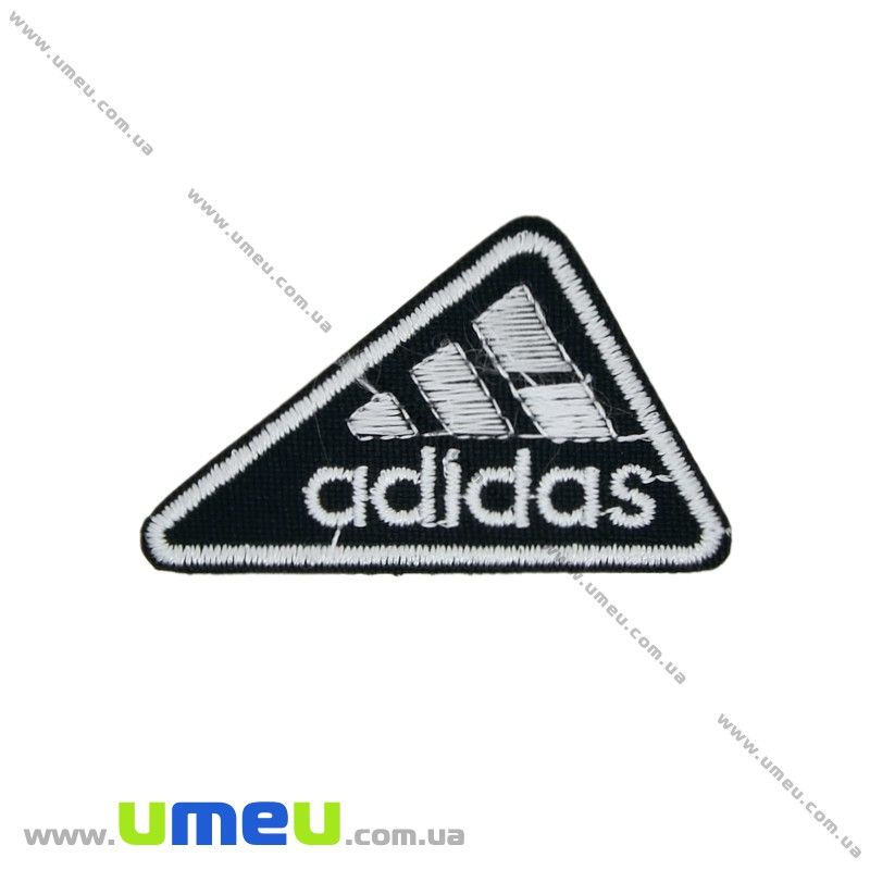 Термоаплікація Adidas, 5х3 см, Чорно-біла (APL-031686)
