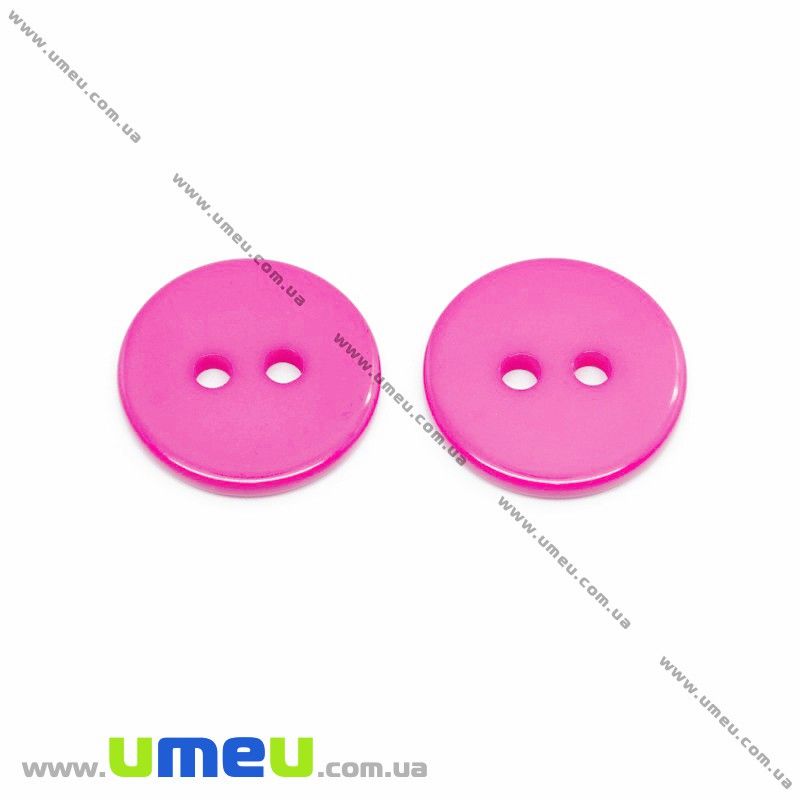 Гудзик пластиковий Круглий, 11 мм, Рожевий (PUG-017825)