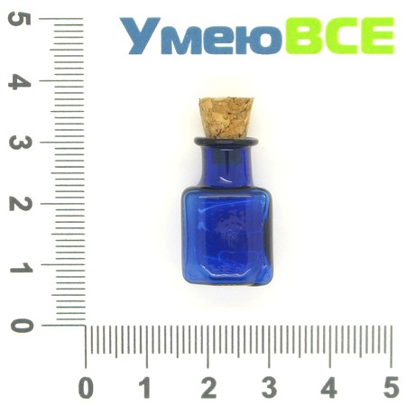 Скляна баночка Прямокутна, Синя, 24х19 мм (DIF-006702)