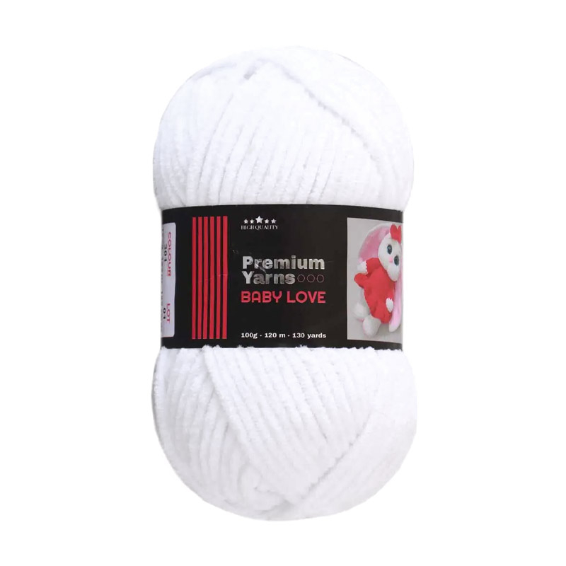 Пряжа Premium Yarn Baby Love 100 г, 120 м, Біла 301 (YAR-055997)