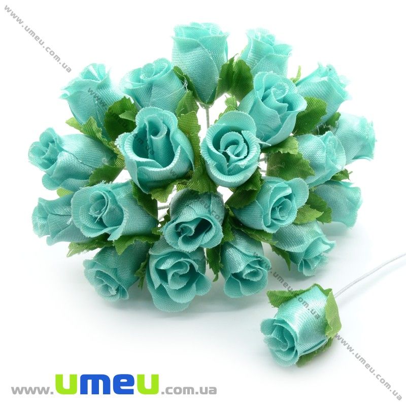 Роза тканевая, 15 мм, Мятная (DIF-014670)