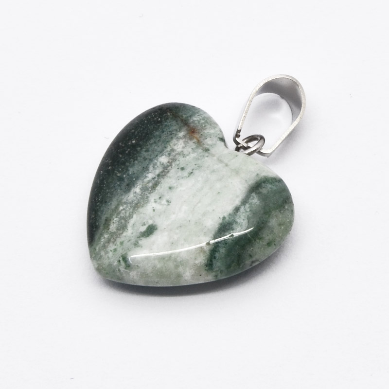 Підвіска Серце, Натур. камінь Агат індійський, 20х20 мм (POD-054340)