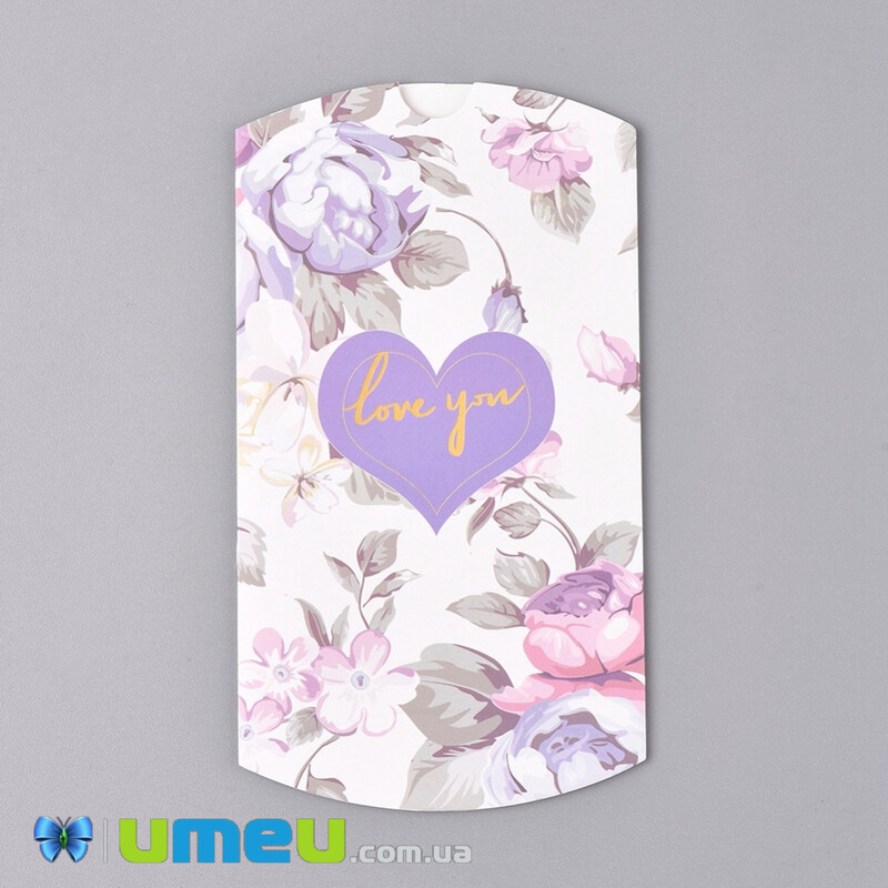 Збірна картонна коробочка, 12,5х8 см, Біла, Love you (UPK-042932)