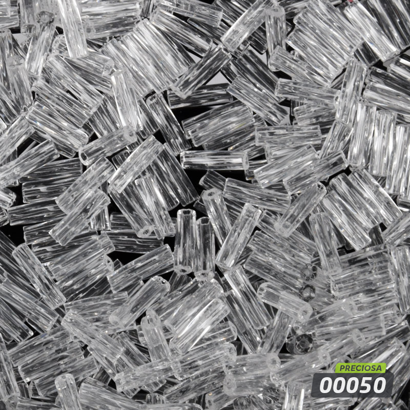 Бісер чеський Стеклярус 3, №00050, Прозорий скручений, 7 мм (BIS-062366)
