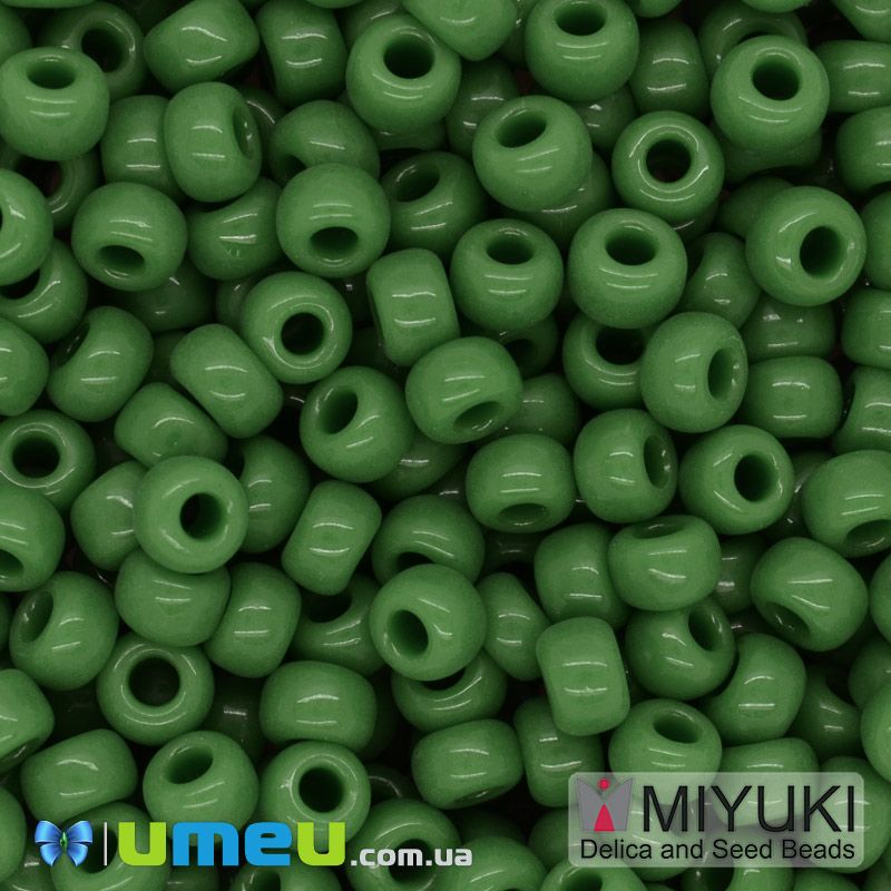 Бисер японский Miyuki круглый RR 6/0 №411, Зеленый (BIS-046021)