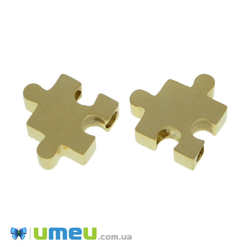 Намистина з нержавіючої сталі Пазл, 10х10 мм, Золото (STL-039052)