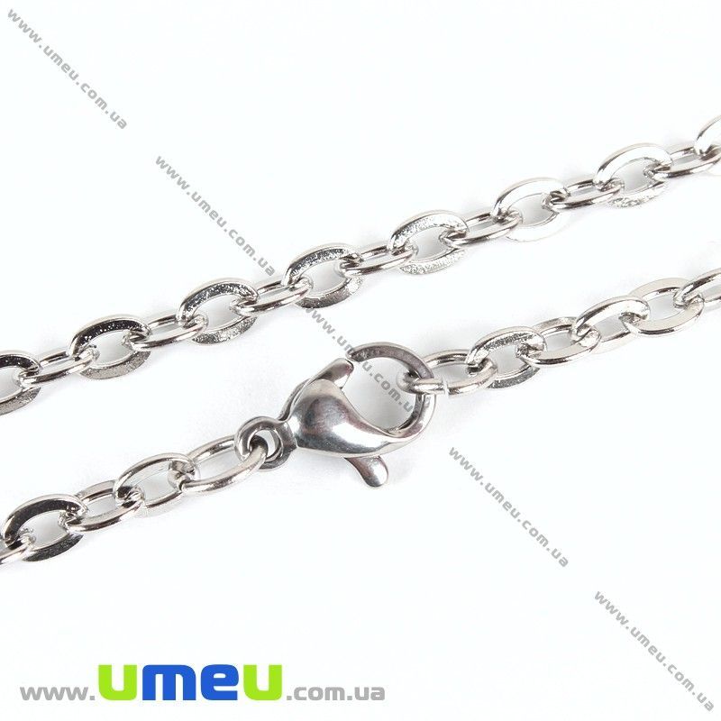 Основа на шию з нерж. ст., Темне срібло, 3 мм, 60 см (STL-031440)