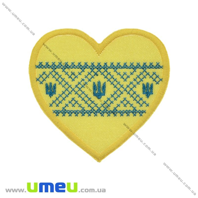 Термоаплікація Серце патріотичне, 7х7 см (APL-024678)