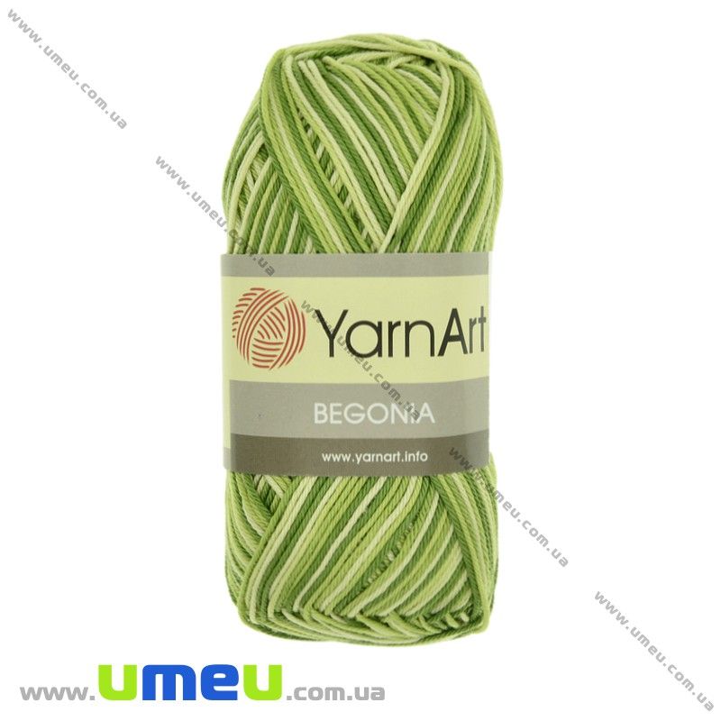 Пряжа YarnArt Begonia Melange 50 г, 169 м, Зелена 0188 (YAR-025086)