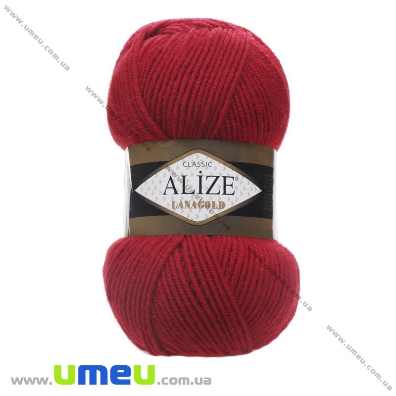 Пряжа Alize Lanagold 100 г, 240 м, Червона 56 (YAR-025373)