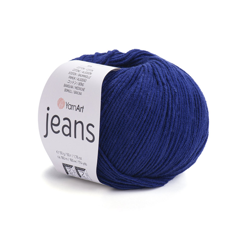 Пряжа YarnArt Jeans 50 г, 160 м, Синя темна 54 (YAR-025326)