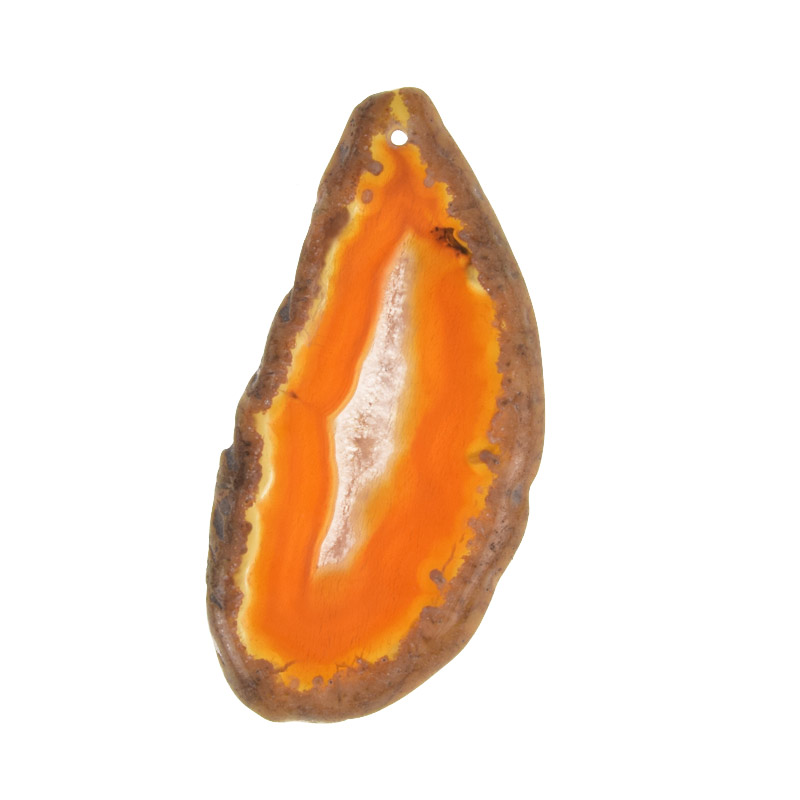Зріз Агата, Червоно-коричневий, 69х33 мм (POD-032474)