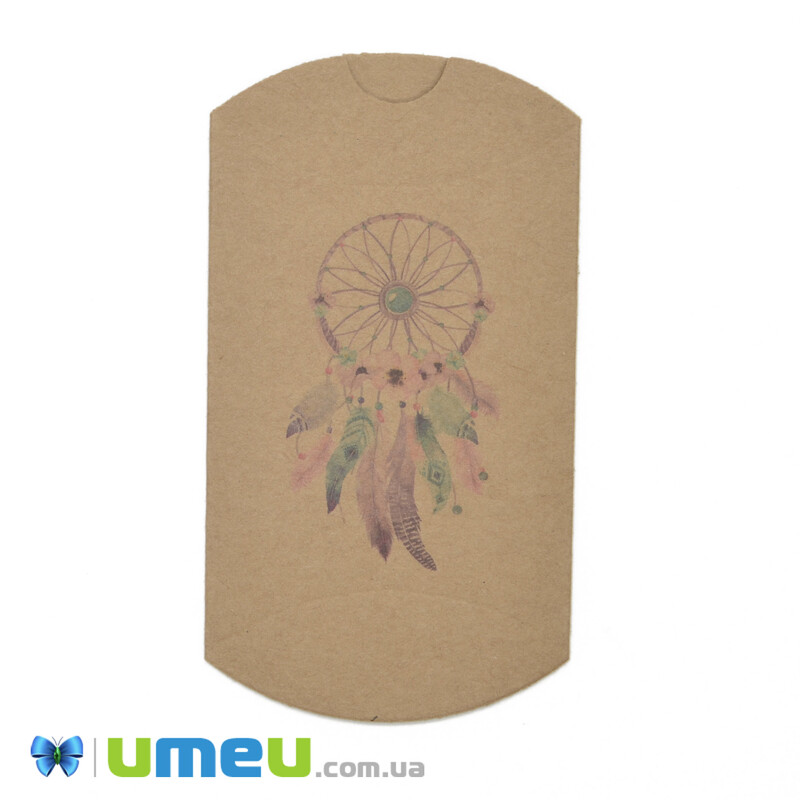 Збірна картонна коробочка, 8х5,5 см, Крафт, Ловець снів (UPK-042913)