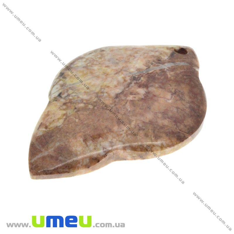Підвіска з натурального каменю, Агат мереживний (Crazy Agate), 57х40 мм (POD-032996)