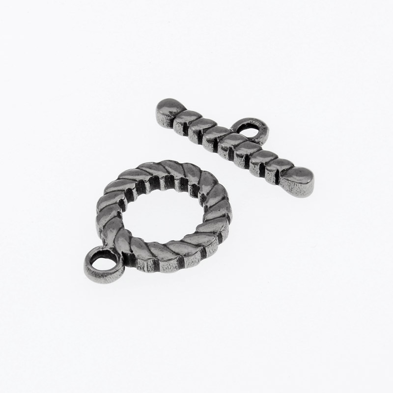 Тогл из нержавеющей стали, 21х18,5 мм, Темное серебро (STL-055409)