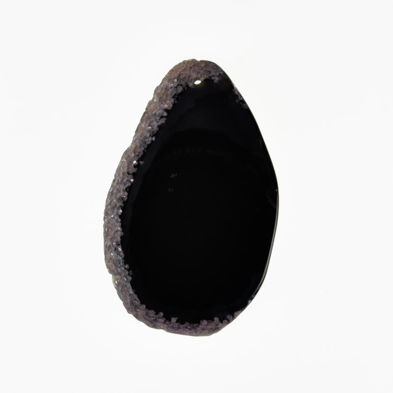 Зріз Агата, Чорний, 63х40 мм (POD-020133)