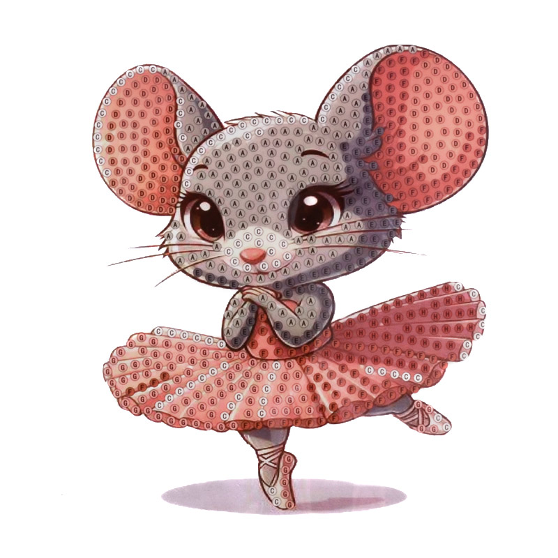 Набір алмазного живопису (наклейка) 13х12 см, Ангелінка-балеринка (SXM-056485)