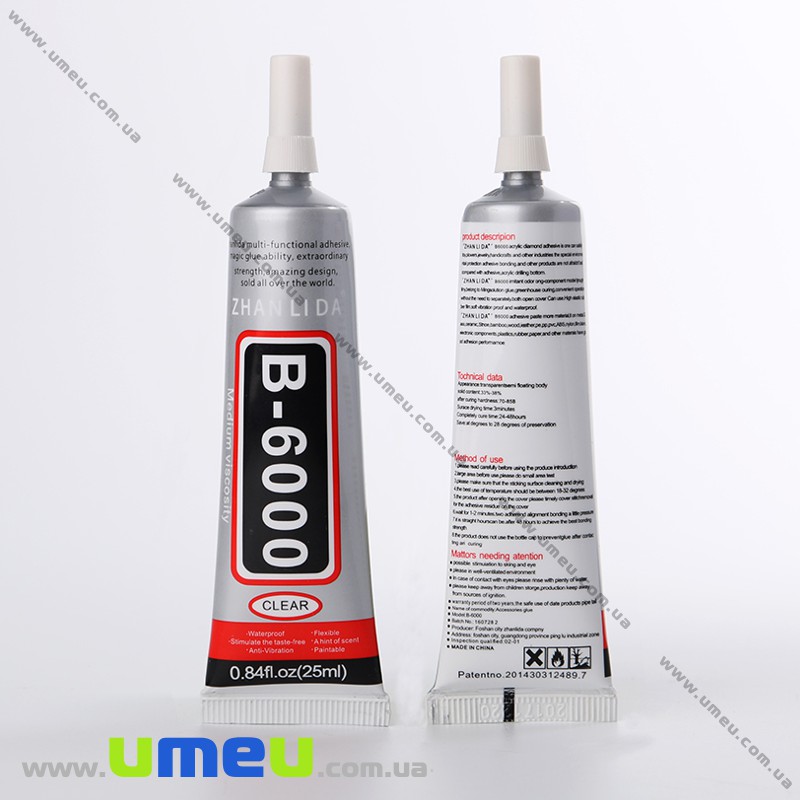 Клей B6000 для страз (с иглой), 25 мл (INS-012388)