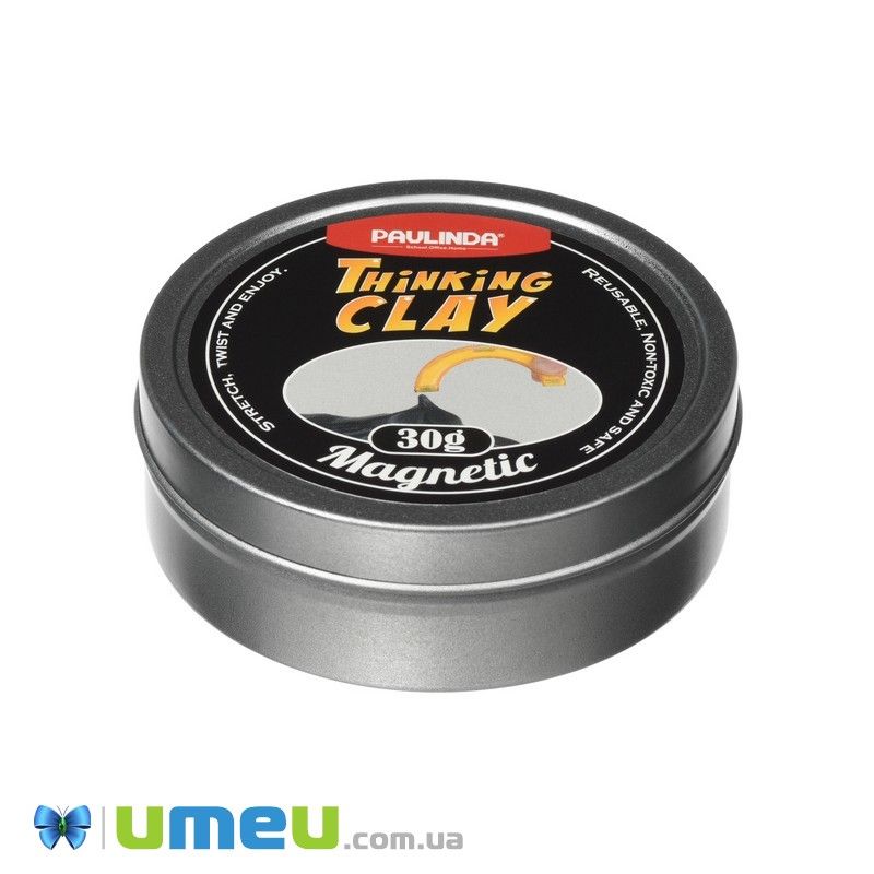 Розумний пластилін Paulinda Thinking Clay Магнітний 30г (чорний) (DIF-043406)