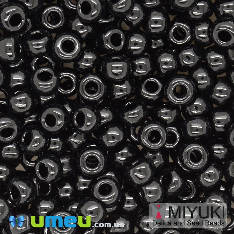 Бисер японский Miyuki круглый RR 6/0 №401, Черный (BIS-046010)