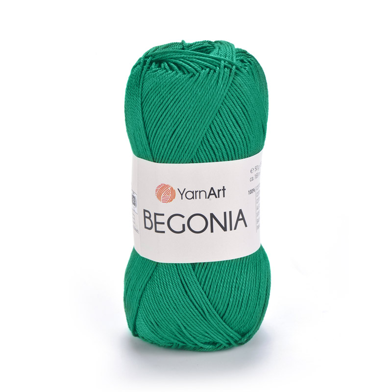 Пряжа YarnArt Begonia 50 г, 169 м, Зелена 6334 (YAR-023028)