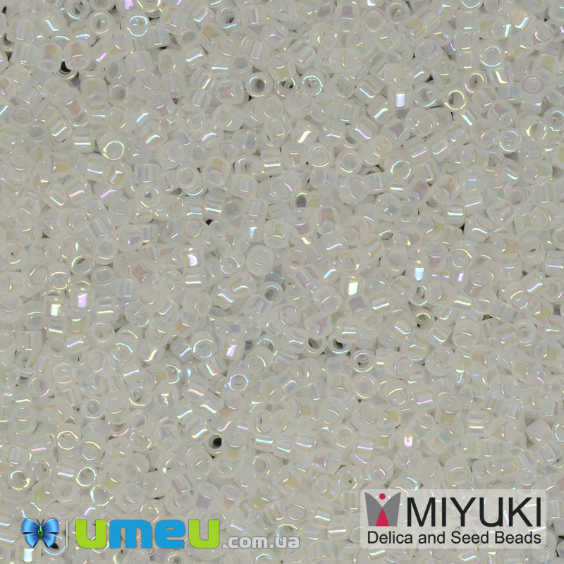 Бісер японський Miyuki Delica 11/0 DB222, Білий опал АВ (BIS-039784)