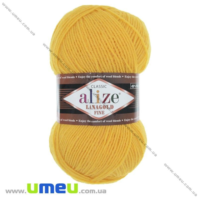 Пряжа Alize Lanagold Fine 100 г, 390 м, Помаранчева 216 (YAR-025408)