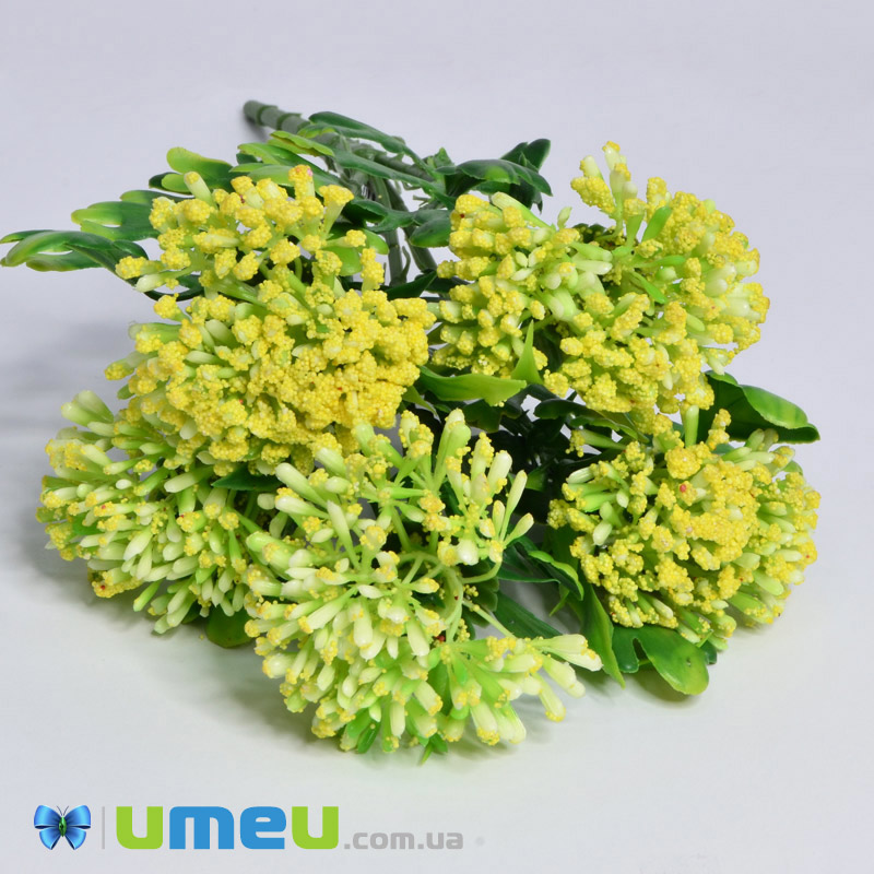 Гілка декоративна з тичинками, 32 см, Жовта (DIF-048312)