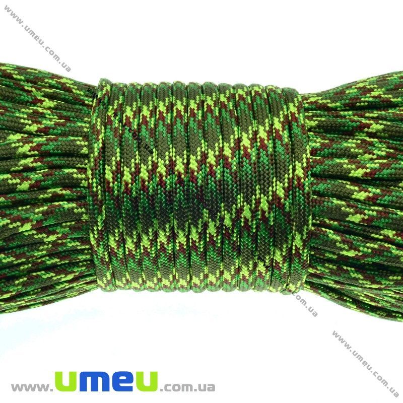 Шнур паракорд семіжільний меланж 4 мм, Зелений (LEN-012229)