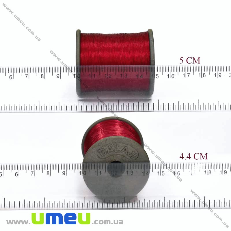 Нить металлизированная 0,1 мм, Красная (KNT-028189)