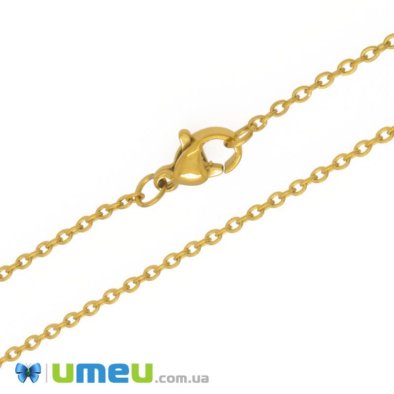Основа на шию з нерж. ст., Золото, 1,6 мм, 40 см (STL-005031)
