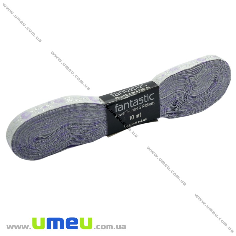 Тесьма Fantastic цветы, 11 мм, Сиреневая (LEN-010959)